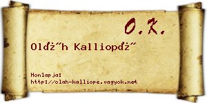 Oláh Kalliopé névjegykártya